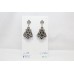 Earrings Vintage 925 Sterling Silver Onyx & Marcasite Stone Women Handmade D512